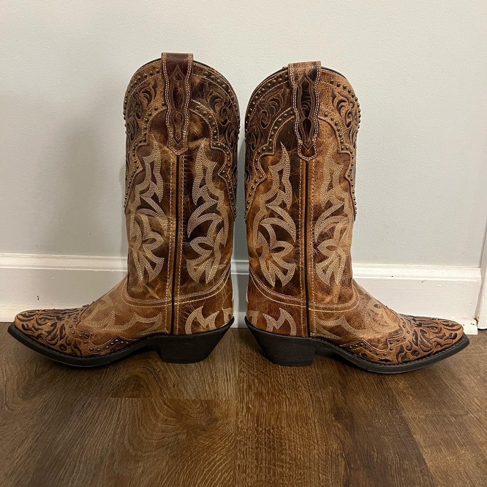 Laredo Women’s Braylynn Studded Leather Western Boots - Picture 3 of 7